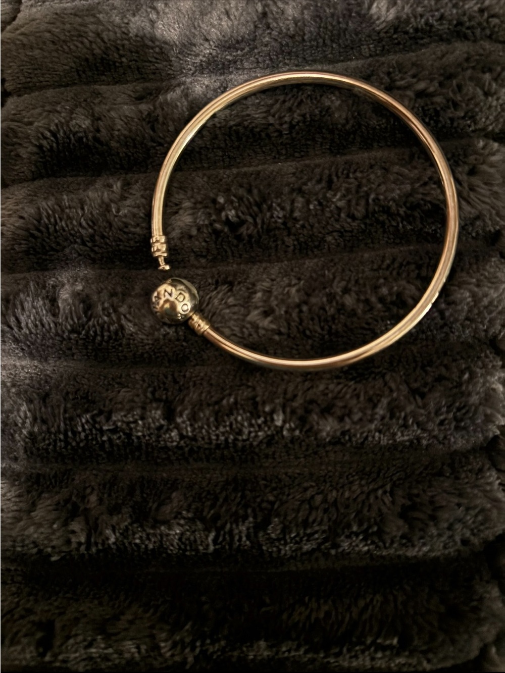 Pandora Gold-Tone Beaded Closure Bangle Bracelet